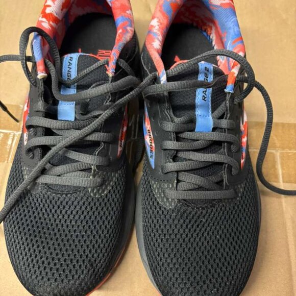 7.5 kids unisex brooks black blue orange running shoes - Picture 3 of 7